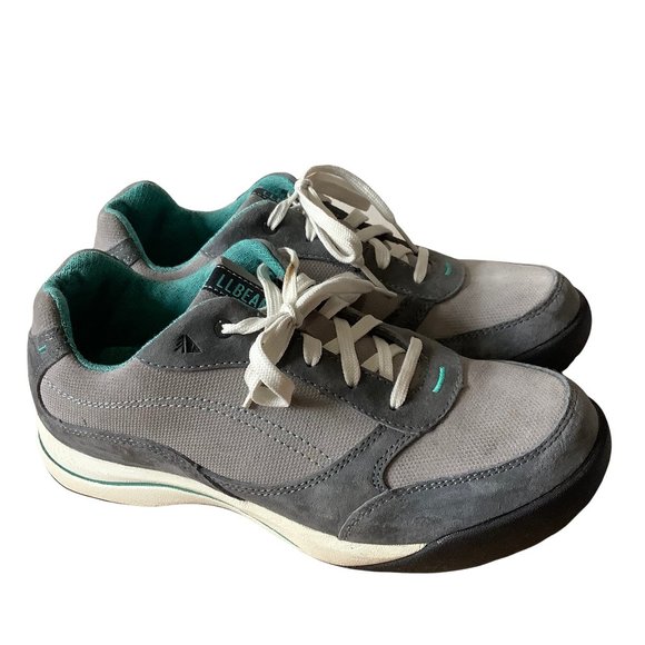 LL BEAN Women's Suede Leather Oxford Hiking Trail Gray Shoes Size 8M 296… - Picture 3 of 7